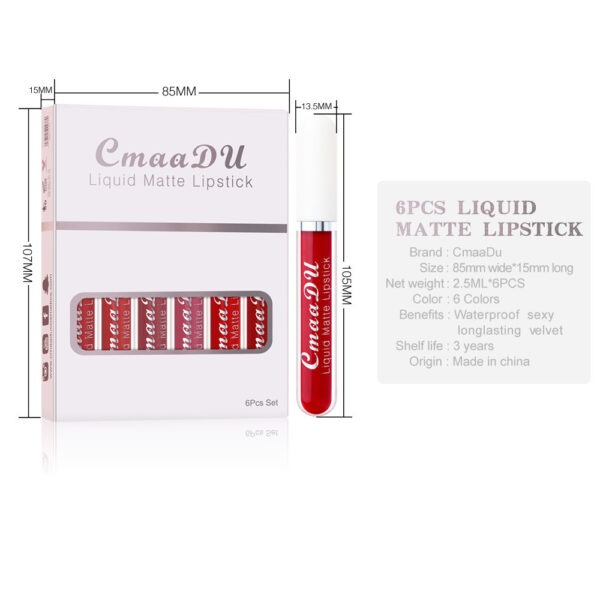 Skinora™ Matte Non-stick Cup Waterproof Lipstick Long Lasting Lip Gloss - Image 7